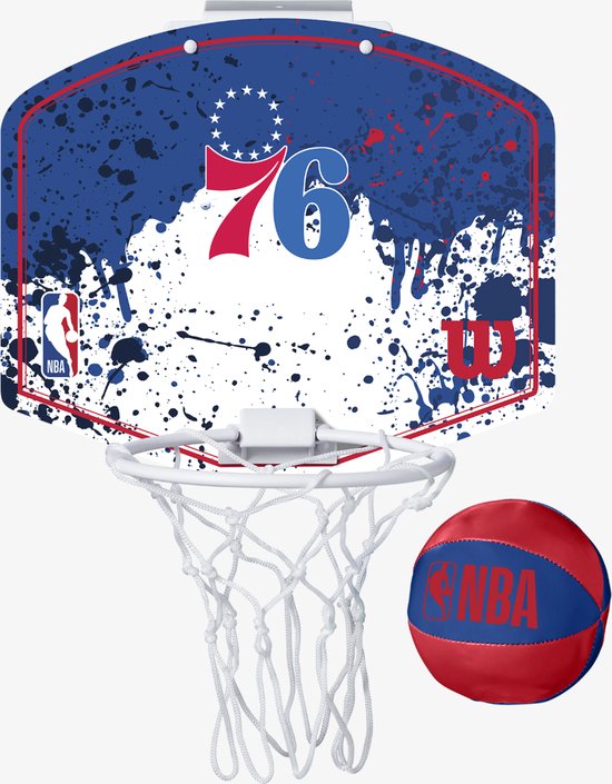 Wilson NBA Team Philadelphia 76ers Mini Hoop WTBA1302PHI, Unisexe, Blauw,  panneaux de... | bol.com