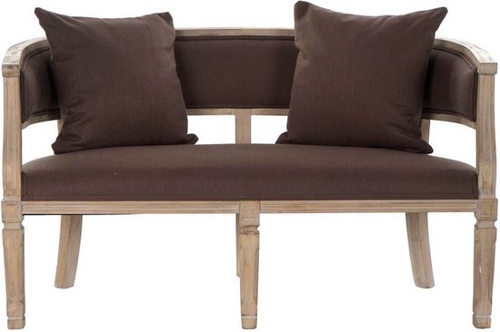 Sofa DKD Home Decor Bruin Linnen Rubberwood Traditioneel (122 x 69 x 72 cm)