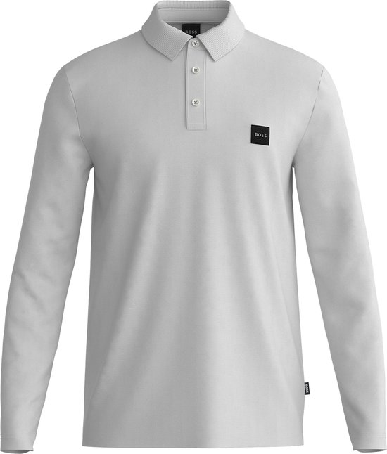 BOSS Pado regular fit polo manches longues - jersey - blanc - Taille: L