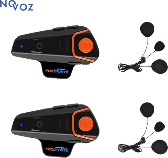 Casque de moto sans fil Bluetooth 5.0 avec casque d'interphone avec micro