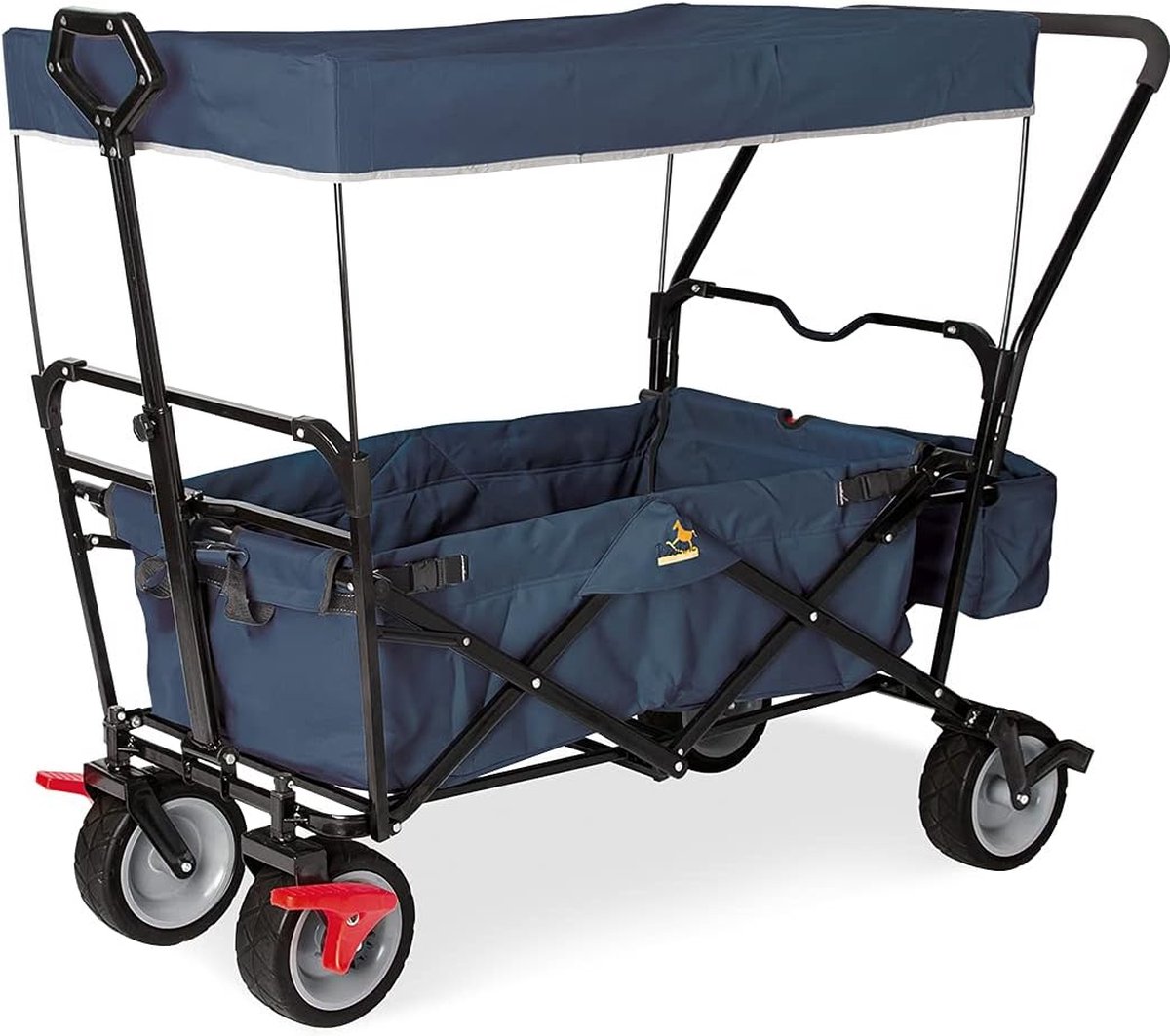 vouwwagen Paxi Dlx Comfort met rem, zonnekap, draagtas, comfortabele drukgreep, lading 70 kg, marineblauw