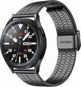By Qubix Stalen bandje 22mm - Zwart - Geschikt voor Samsung Galaxy Watch 3 (45mm) - Galaxy Watch 46mm - Gear S3 Classic & Frontier