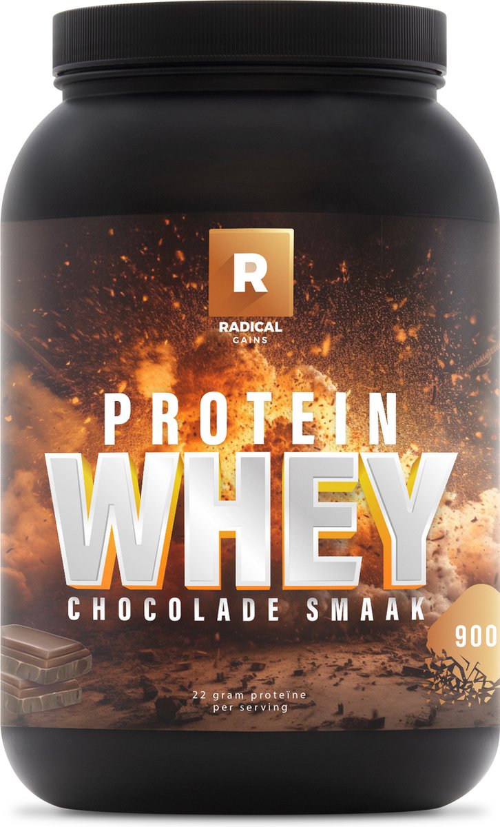 Radical Gains - Whey Protein, Chocolade - 900 gram