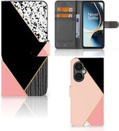 GSM Hoesje OnePlus Nord CE 3 Lite Bookcase Black Pink Shapes