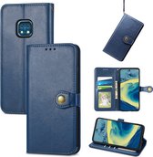 Luxe PU-leer Wallet Case + Glas Screenprotector voor Nokia XR20 _ Blauw