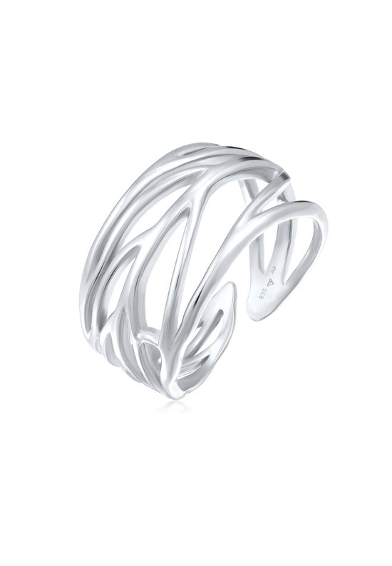Elli Dames Ring Dames wikkel blad ornament in 925 sterling zilver