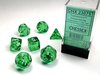 Chessex Translucent Green/white Polydice Dobbelsteen Set (7 stuks)