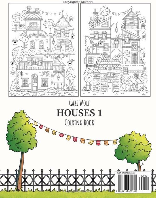 Houses 1 Coloring Book Gabi Wolf Kleurboek voor volwassenen