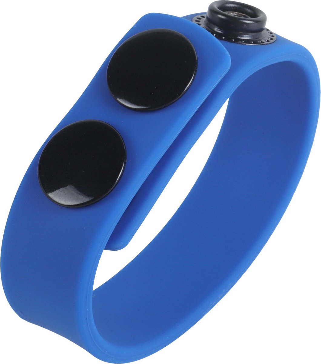 Goedkoopste Banoch | Cockring verstelbaar met drukknopen | blauw siliconen | max Ø 5 cm