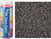 2x busjes fijn decoratie zand/kiezels in het zwart 480 gram - Decoratie zandkorrels mini steentjes 1 tot 2 mm