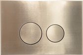 QeramiQ Push Metal Bedieningsplaat - voor Geberit UP320 inbouwreservoir - dualflush - ronde knoppen - metaal goud geborsteld