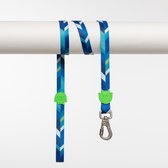 Lindo Dogs - Luxe hondenriem - Blue Dream - Groen/Blauw - S - (120 cm x 1,5cm)