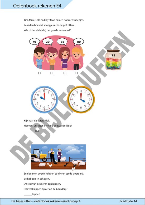 Cito oefenboek rekenen eind groep 4 - de bijlesjuffen - cito - iep ...