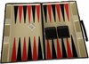 Afbeelding van het spelletje Backgammon Set - Backgammon Koffer - Leer - Zwart & Rood - Reiseditie