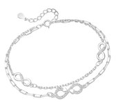 La Rosa Princesa Zilveren Dames Armband Infinity 16/20 cm Geslaagd Valentijn - Cadeau vrouw - Liefde