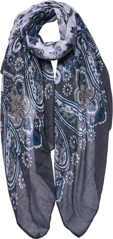 Juleeze Sjaal Dames Print 90x180 cm Grijs Shawl Dames