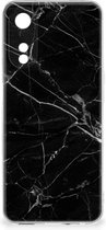 Smartphone hoesje OPPO A78 | A58 Transparant Hoesje Marmer Zwart