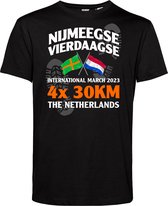T-shirt Vierdaagse 4x 30 km | Vierdaagse shirt | Wandelvierdaagse Nijmegen | Roze woensdag | Zwart | maat M