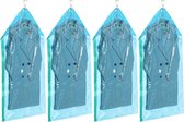 Hangende vacuümzakken voor kleding, 4 pakken (135x70cm), blauwe vacuümzakken kleding voor pakken, mantels, jassen, 80% ruimtebesparende vacuümzakken kleding