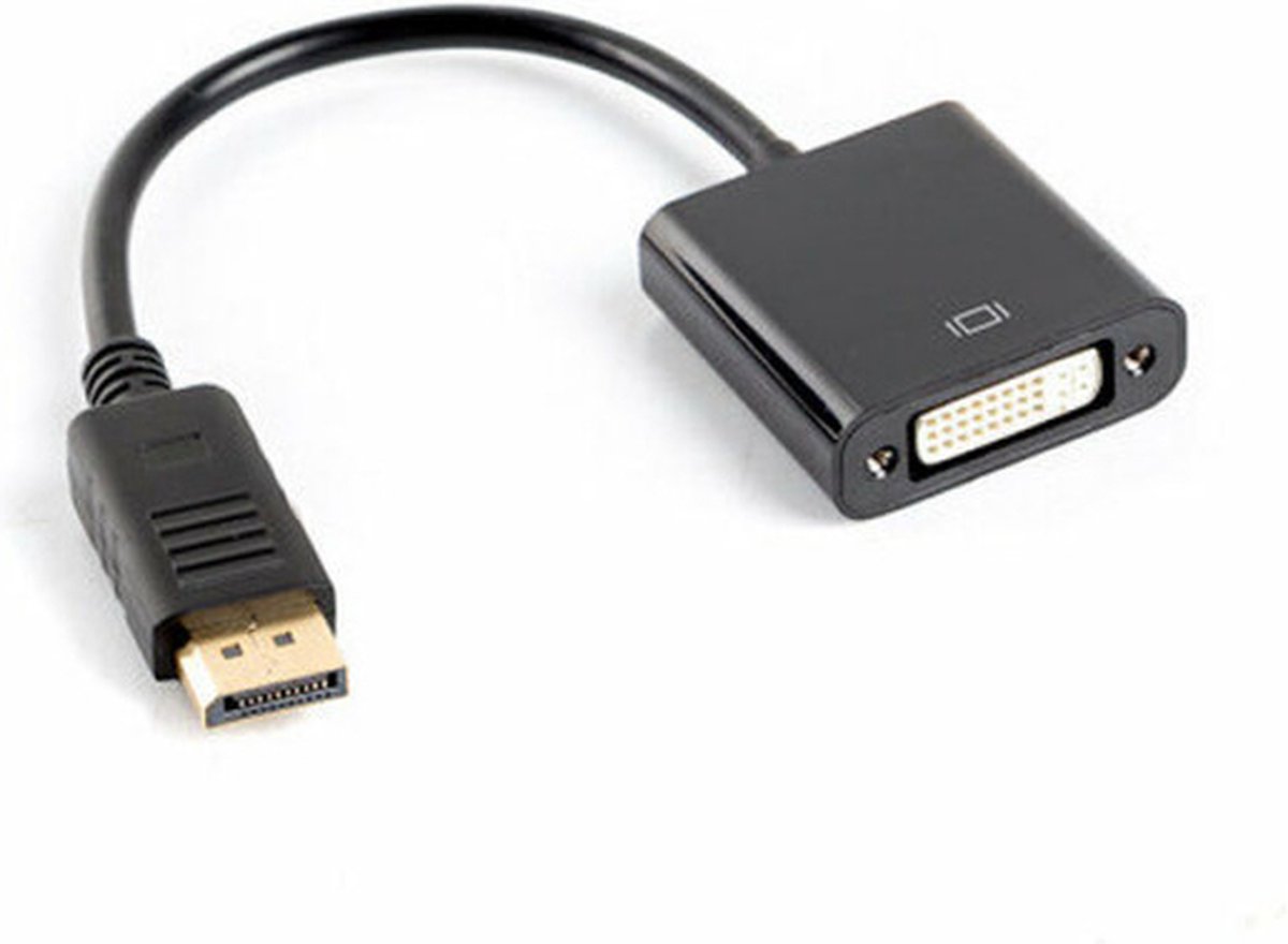 Image of Lanberg - Adapter Lanberg dual link Displayport 1.2 male naar DVI-I female 24+5 pin 10cm zwart