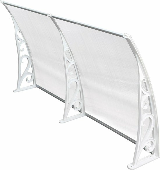 LZQ 150 x 100 cm, luifel, deurdak, lessenboogluifel, overkapping, polycarbonaat, transparant, wit, voordeur, overkapping, huisdeurluifel, lessenaars, diverse maten, diverse kleuren (150 x 100 cm, grijs
