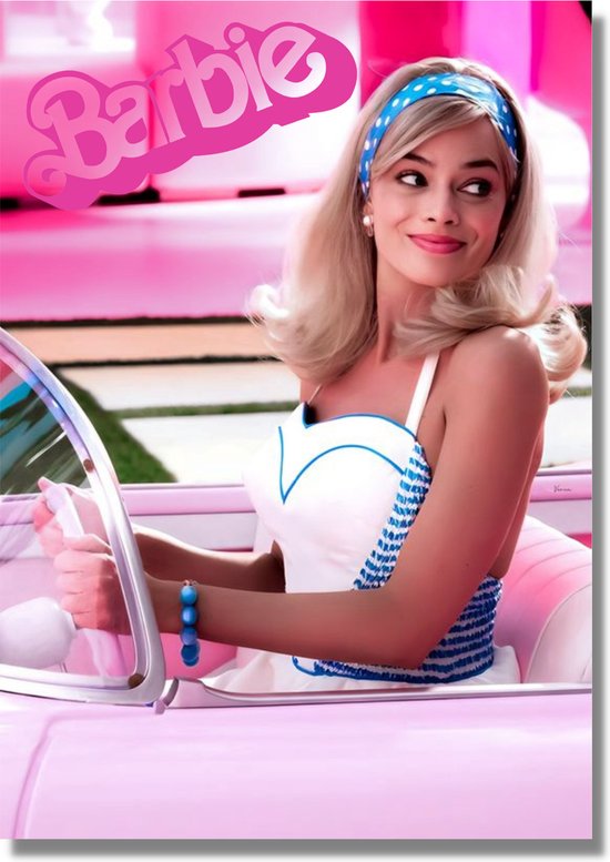 Poster Barbie - 60x42cm - Kunst - Merch - Cadeau - Graphic - Margot Robbie - Barbie poppen - Kinderkamer - Topcadeau - Geschikt om in te lijsten