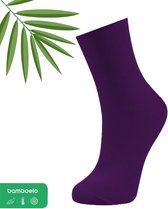 1 paar Bamboe Sokken - Bamboelo Socks - Dames Sokken - Maat 36-40 - Paars - Naadloze Sokken