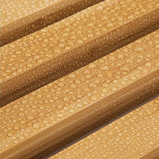 WohnDirect Antislip houten badmat, naturel, set van 3, 60 x