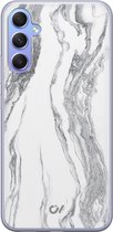 Hoesje geschikt voor Samsung Galaxy A34 - Marble Ivory - Marmer - Grijs - - Casevibes