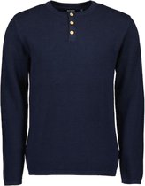 Blue Seven heren trui - heren trui met knopen - donkerblauw - 376402 - maat XL