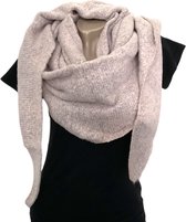 Warme Driehoekige Sjaal - Gemêleerd - Roze/Grijs - 190 x 75cm (94888#)