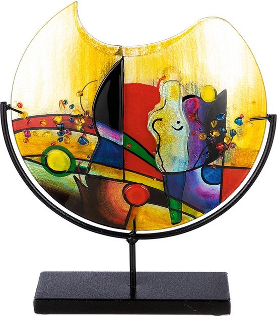Decoratie vaas collor summer - vaas glas - multi color - 10x32x38 cm handwerk art
