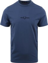 SINGLES DAY! Fred Perry - T-shirt M4580 Mid Blauw - Heren - Maat L - Modern-fit