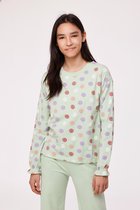 Woody pyjama dames - smiley - muntgroen - 232-12-YPA-Z/955 - maat L