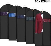 5x XL Duurzame kledinghoes met Rits - Doorkijk- 60x120 cm - Zwart