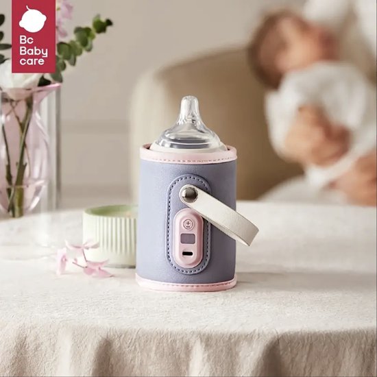 Flessenwarmer - Babycare - draagbare flessenwarmer met USB aansluiting Onderweg- blauw Portable bottle warmer - blue