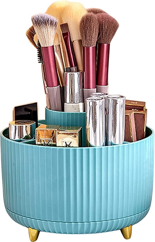 TRANKIELO® - Elegante Crèmewitte Bureau-organizer Met 360 Graden Draaifunctie En 5 Vakken Voor Kantoor En Thuis