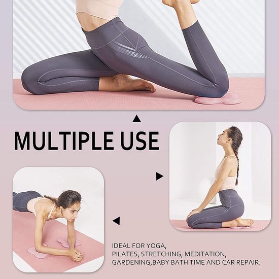Bigmeda Lot de 2 Tapis de yoga Yoga pour femme Support à genoux pour le Yoga  Coussin