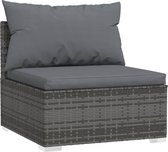 vidaXL - 2-delige - Loungeset - met - kussens - poly - rattan - grijs