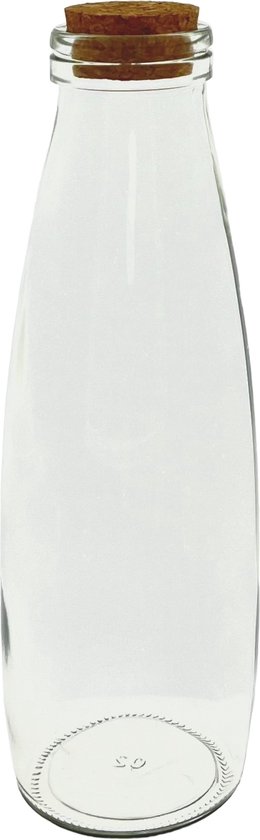 Babyflesje - Fles met kurk - Ideaal voor o.a. Bed & Breakfast of Horeca - waterfles Melkfles of sapfles - 500ml - 3 Stuks