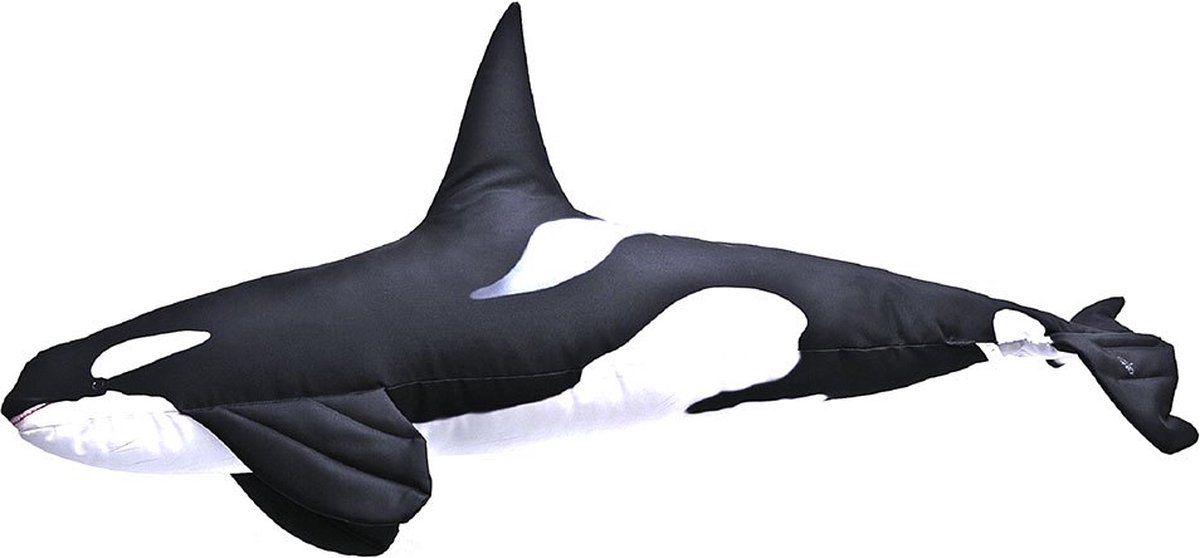 Kussen vis - Orca - Meerkleurig - Vismodel kussen - Orka kussen- Groot formaat - Sierkussen - 118 cm