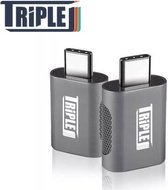 Triple J® USB A naar USB C Adapters - 2 stuks - OTG verloop - Snel Opladen & Dataoverdracht - Plug & Play