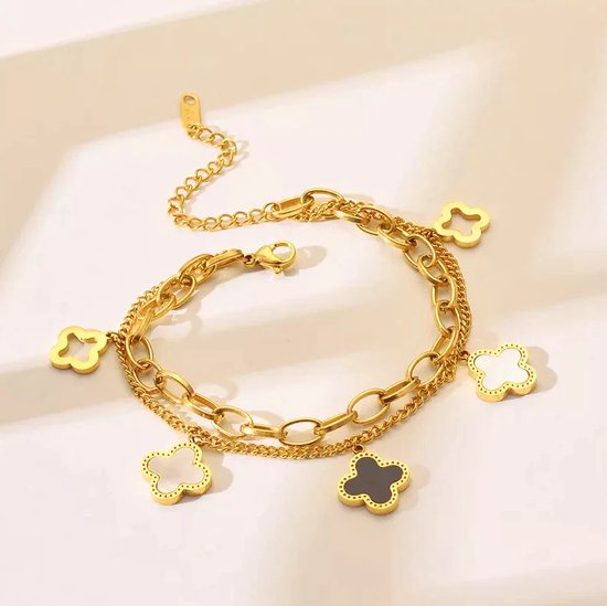 Armbanden set | klavertje, hartje & veertje | By Frances Falicia