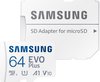 Samsung EVO Plus MicroSDXC Geheugenkaart 64GB - Geschikt voor Diverse Apparaten - Inclusief Adapter - Wit