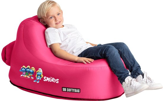 Softybag Kids Chaise Schtroumpf rose