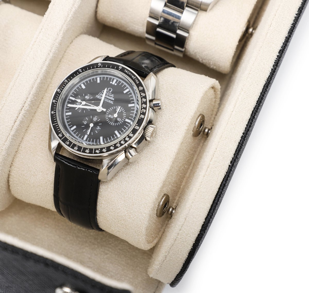 Coffret 8 Montres noir - Scatola 8B OSXL Oversize cuir grainé