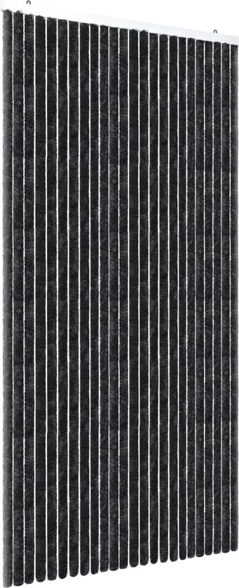 vidaXL - Vliegengordijn - 100x220 - cm - chenille - antraciet