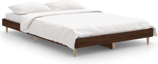 vidaXL Cadre de lit Bois artisanal Chêne brun 120x190 cm