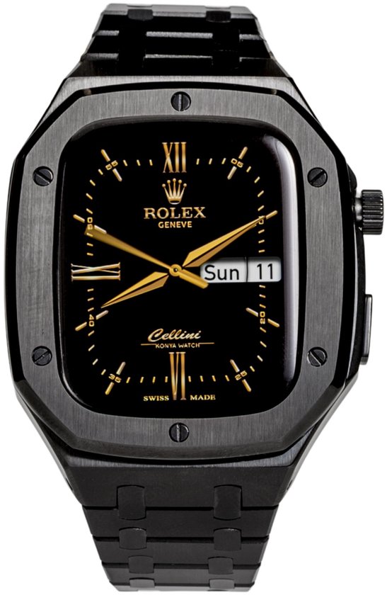 SOMAN Serafino - Luxe Apple Watch Case / Stalen Bandje - Cadeau voor man
