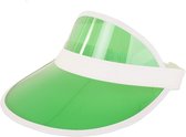 Verkleed zonneklep/sunvisor - voor volwassenen - groen/wit - Carnaval hoed